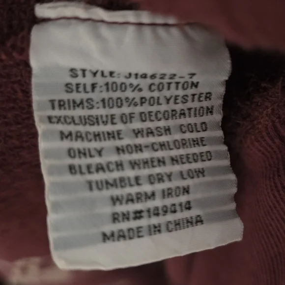 Johnny Was Maroon Pullover Hoodie with Cream Dog Motif - Picture 8 of 8